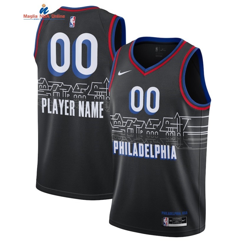 Maglia NBA Philadelphia Sixers #00 Personalizzate Nero Città 2020-21 Acquista