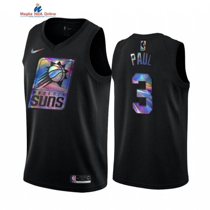 Maglia NBA Phoenix Suns #3 Chris Paul Nero Hardwood Classics 2020 Acquista