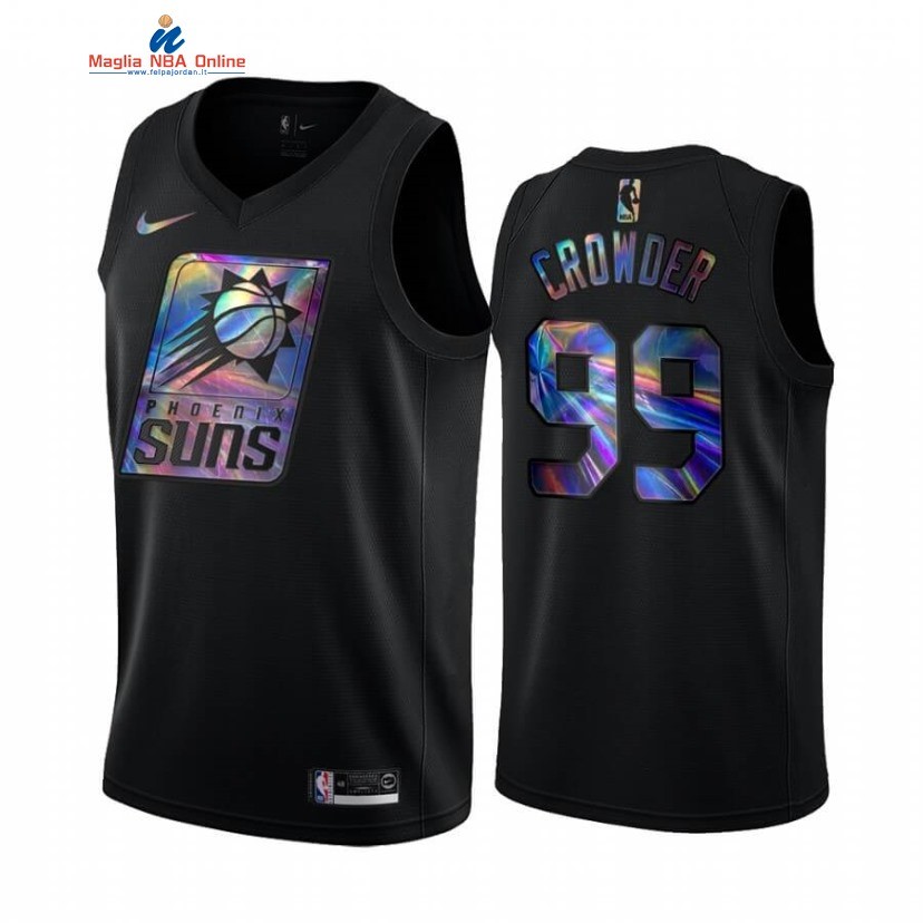 Maglia NBA Phoenix Suns #99 Jae Crowder Nero Hardwood Classics 2020 Acquista