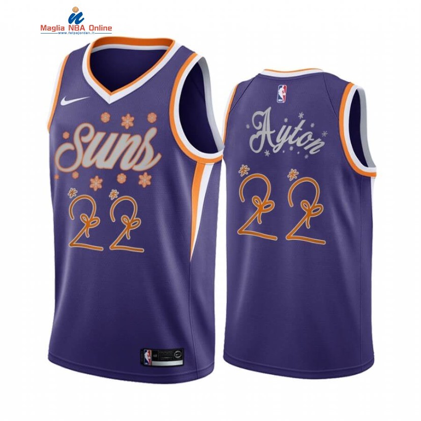 Maglia NBA Phoenix Suns 2020 Natale #22 Deandre Ayton Porpora Acquista