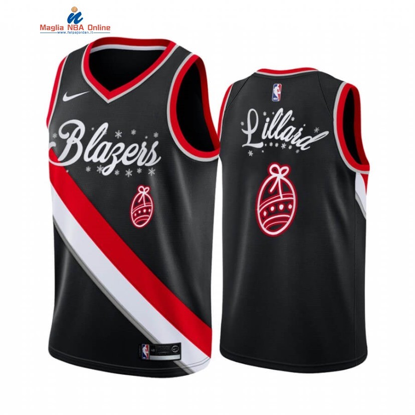 Maglia NBA Portland Trail Blazers 2020 Natale #0 Damian Lillard Nero Acquista