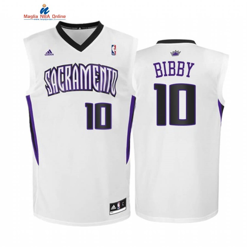 Maglia NBA Sacramento Kings #10 Mike Bibby Bianco Hardwood Classics Acquista
