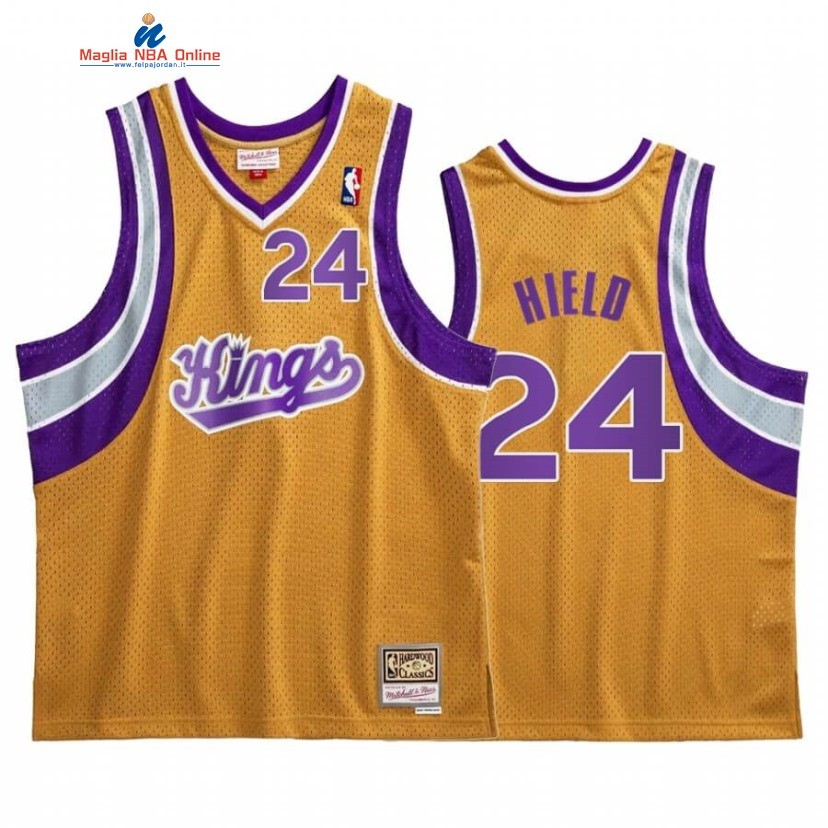 Maglia NBA Sacramento Kings #24 Buddy Hield Oro Hardwood Classics Acquista