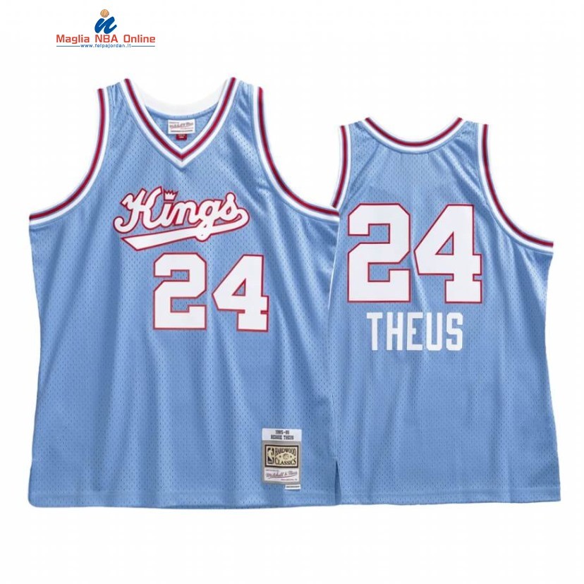 Maglia NBA Sacramento Kings #24 Reggie Theus Blu Hardwood Classics Acquista