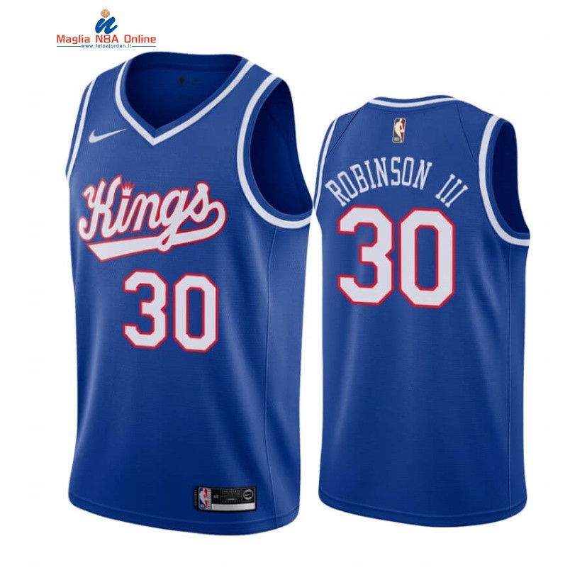 Maglia NBA Sacramento Kings #30 Glenn Robinson III Blu Hardwood Classics 2020-21 Acquista