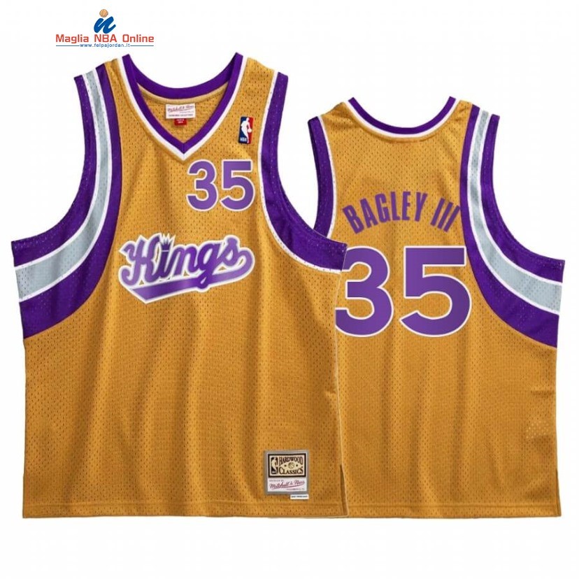 Maglia NBA Sacramento Kings #35 Marvin Bagley III Oro Hardwood Classics Acquista
