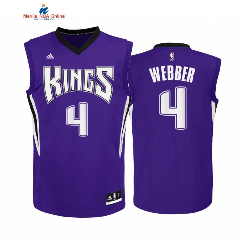 Maglia NBA Sacramento Kings #4 Chris Webber Porpora Hardwood Classics Acquista