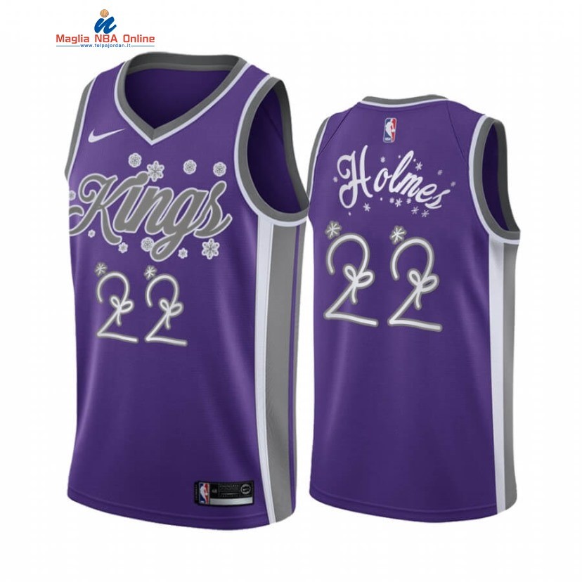 Maglia NBA Sacramento Kings 2020 Natale #22 Richaun Holmes Porpora Acquista