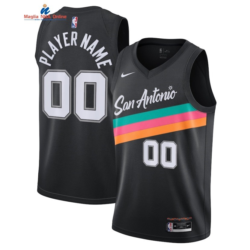 Maglia NBA San Antonio Spurs #00 Personalizzate Nero Città 2020-21 Acquista