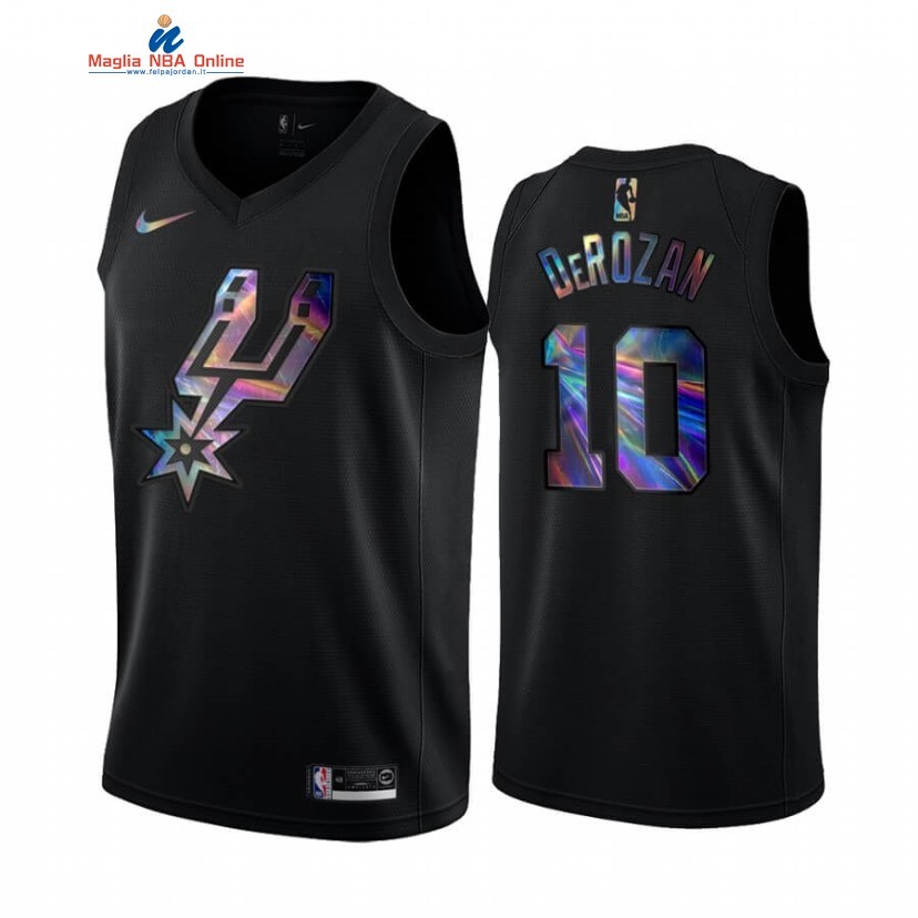 Maglia NBA San Antonio Spurs #10 DeMar DeRozan Nero Hardwood Classics 2020 Acquista