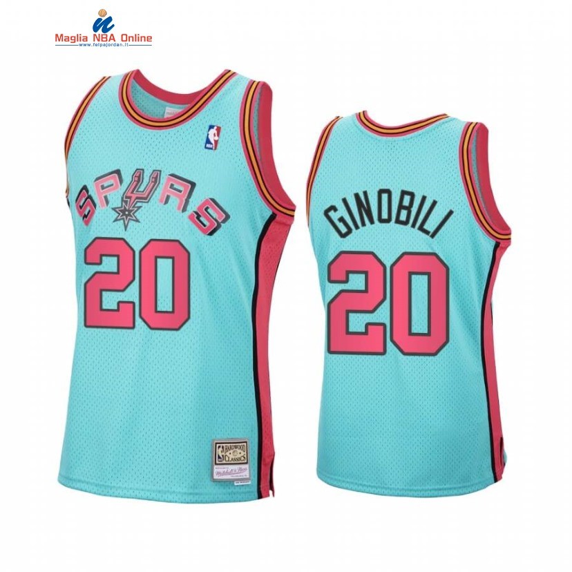 Maglia NBA San Antonio Spurs #20 Manu Ginobili Reload Blu Hardwood Classics 2020 Acquista