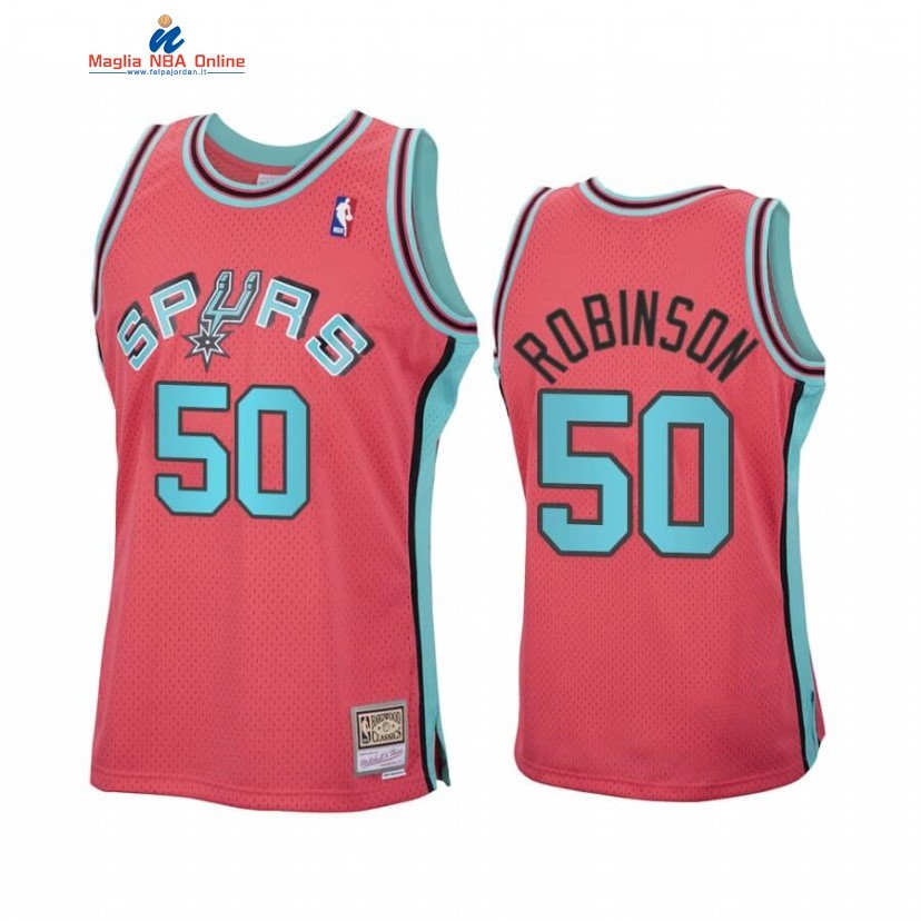 Maglia NBA San Antonio Spurs #50 David Robinson Reload Rosa Hardwood Classics Acquista