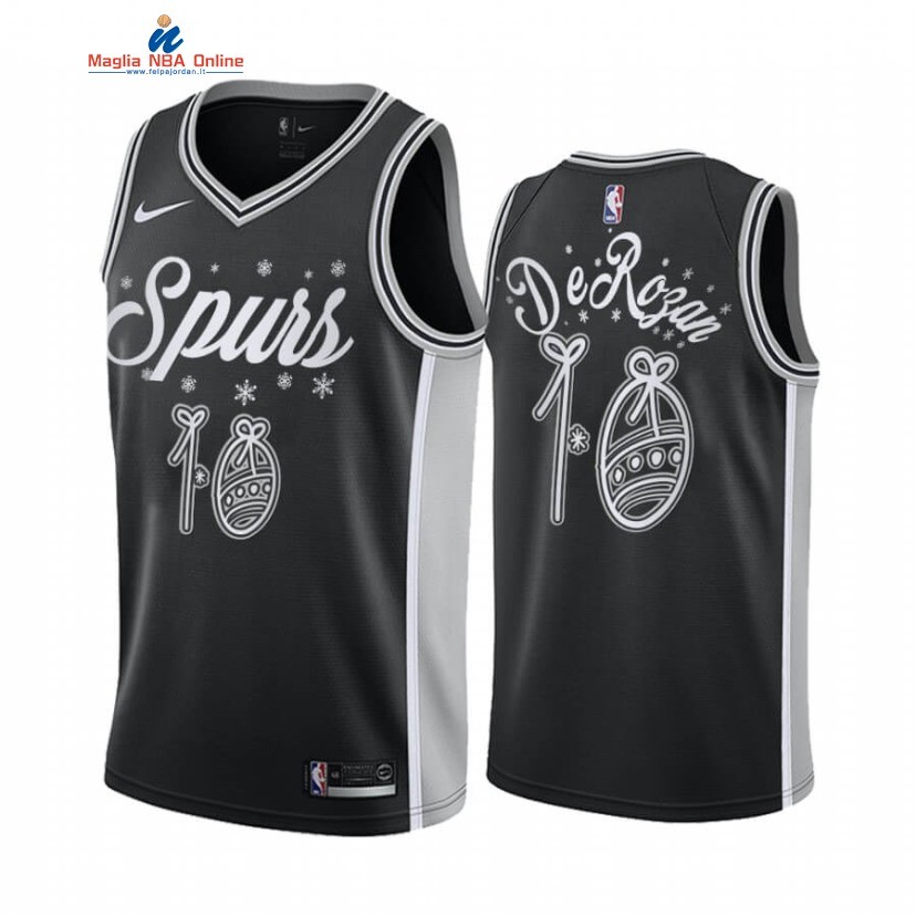 Maglia NBA San Antonio Spurs 2020 Natale #10 DeMar DeRozan Nero Acquista