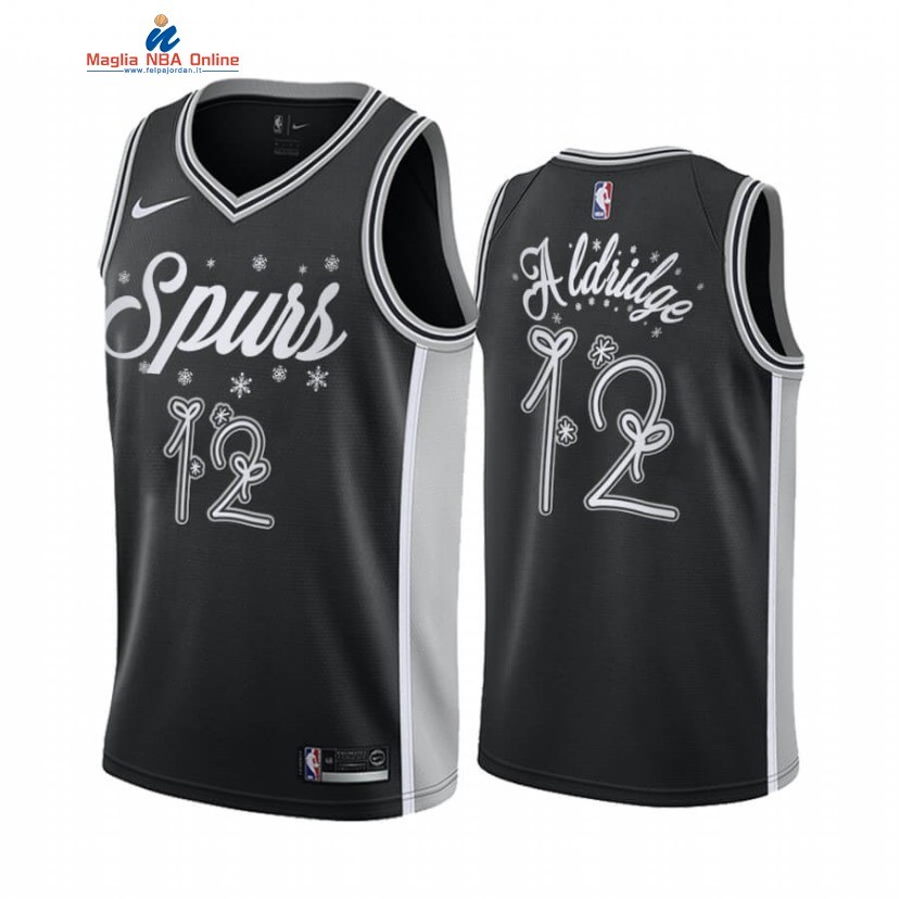 Maglia NBA San Antonio Spurs 2020 Natale #12 LaMarcus Aldridge Nero Acquista