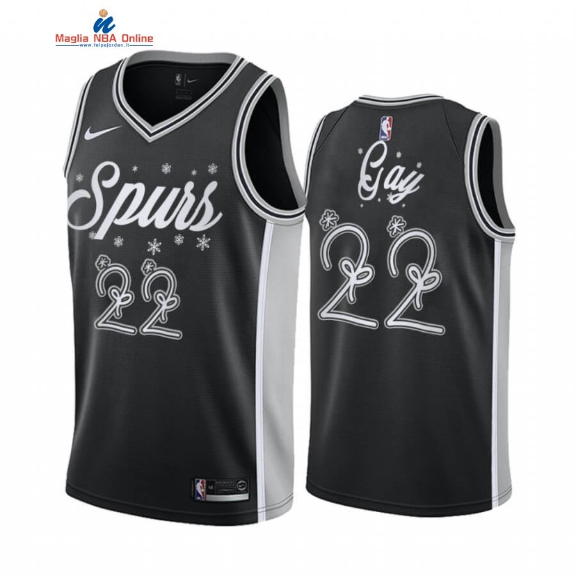 Maglia NBA San Antonio Spurs 2020 Natale #22 Rudy Gay Nero Acquista
