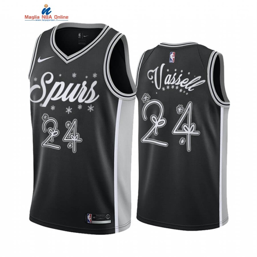Maglia NBA San Antonio Spurs 2020 Natale #24 Devin Vassell Nero Acquista