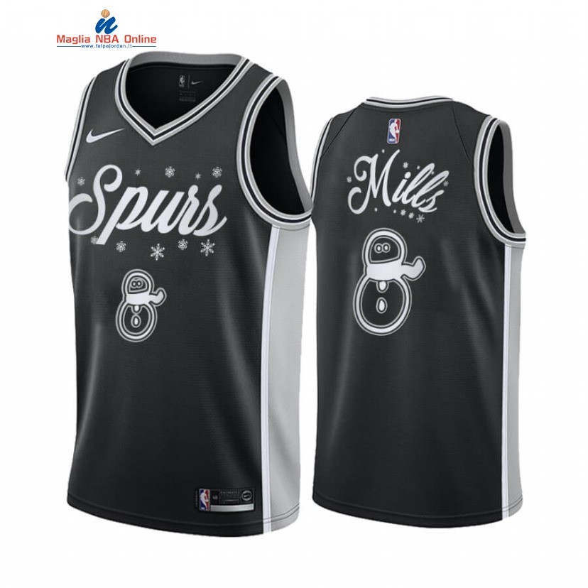 Maglia NBA San Antonio Spurs 2020 Natale #8 Patty Mills Nero Acquista