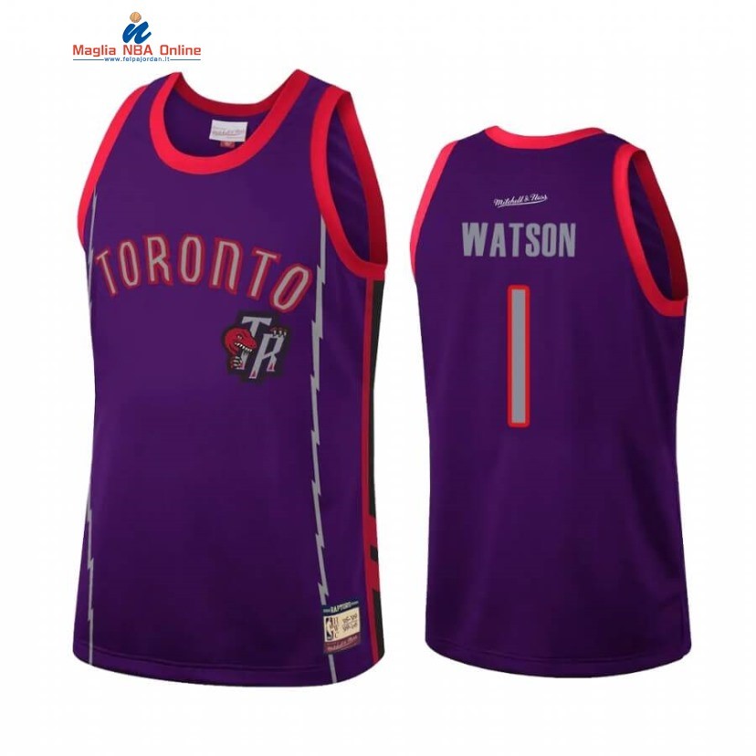 Maglia NBA Toronto Raptors #1 Paul Watson Team Heritage Porpora Throwback Acquista