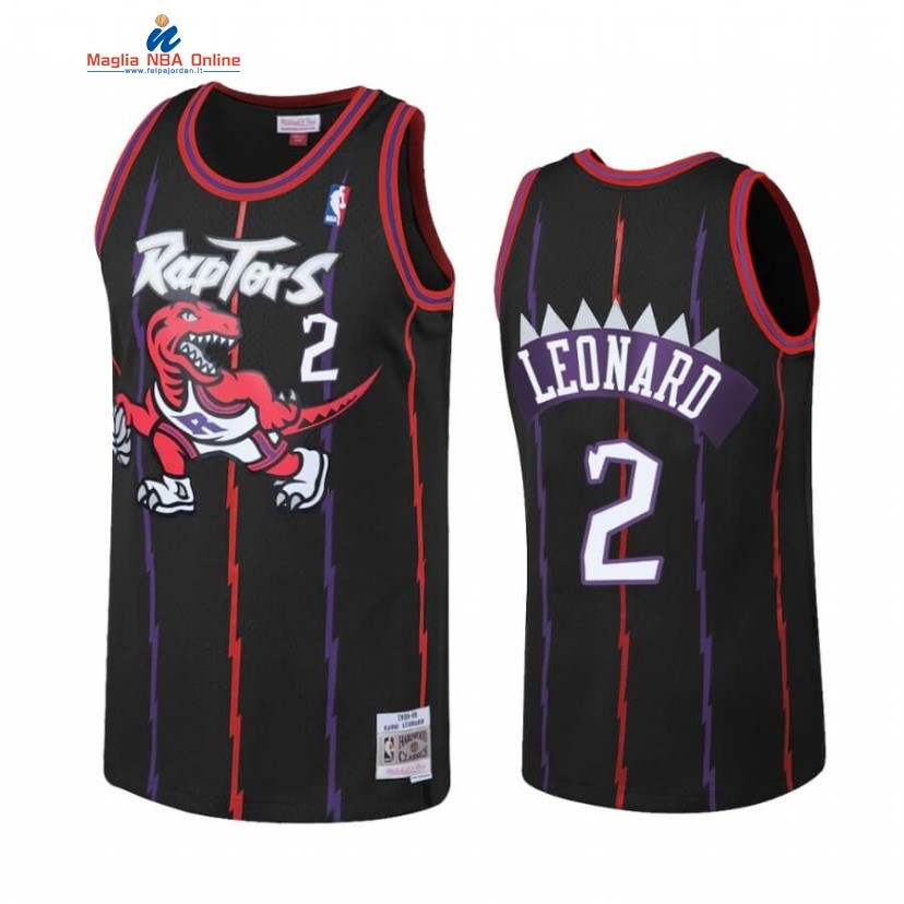 Maglia NBA Toronto Raptors #2 Kawhi Leonard Reload Nero Hardwood Classics Acquista