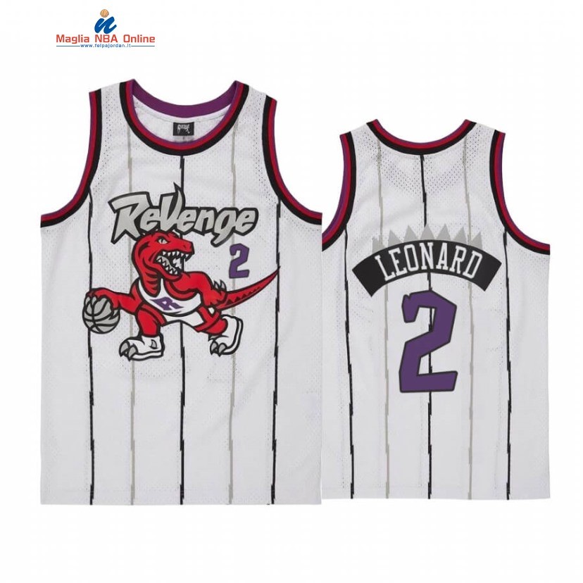 Maglia NBA Toronto Raptors #2 Kawhi Leonard Revenge Bianco Throwback Acquista