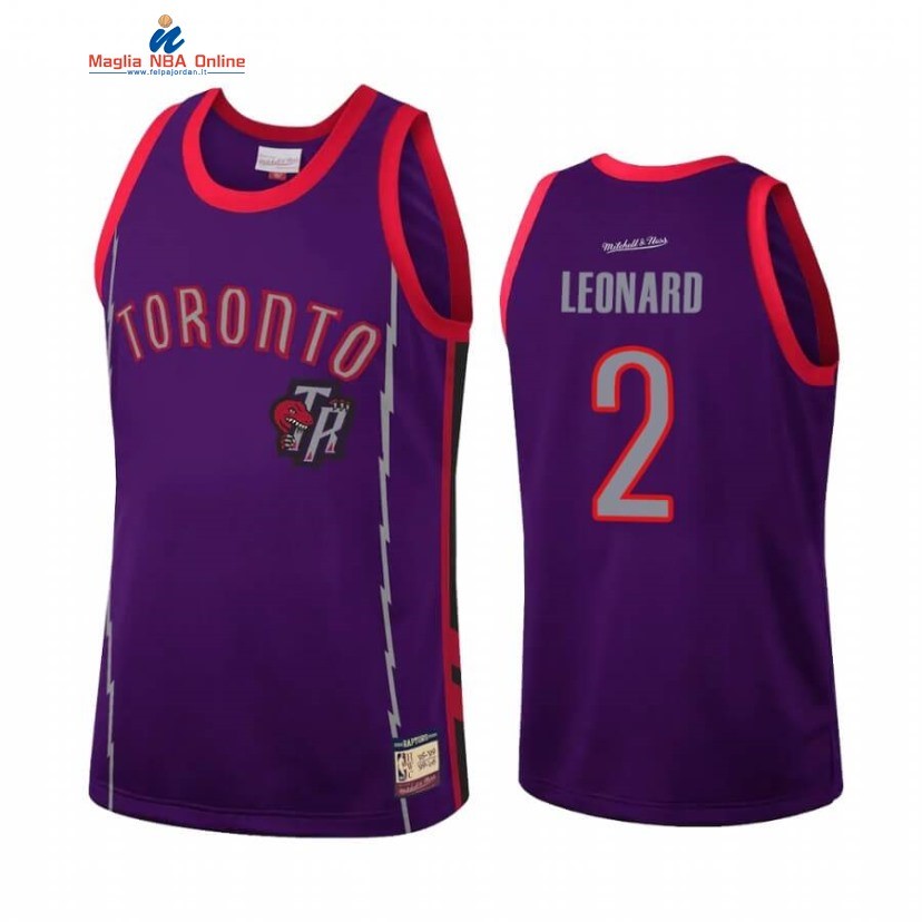 Maglia NBA Toronto Raptors #2 Kawhi Leonard Team Heritage Porpora Throwback Acquista