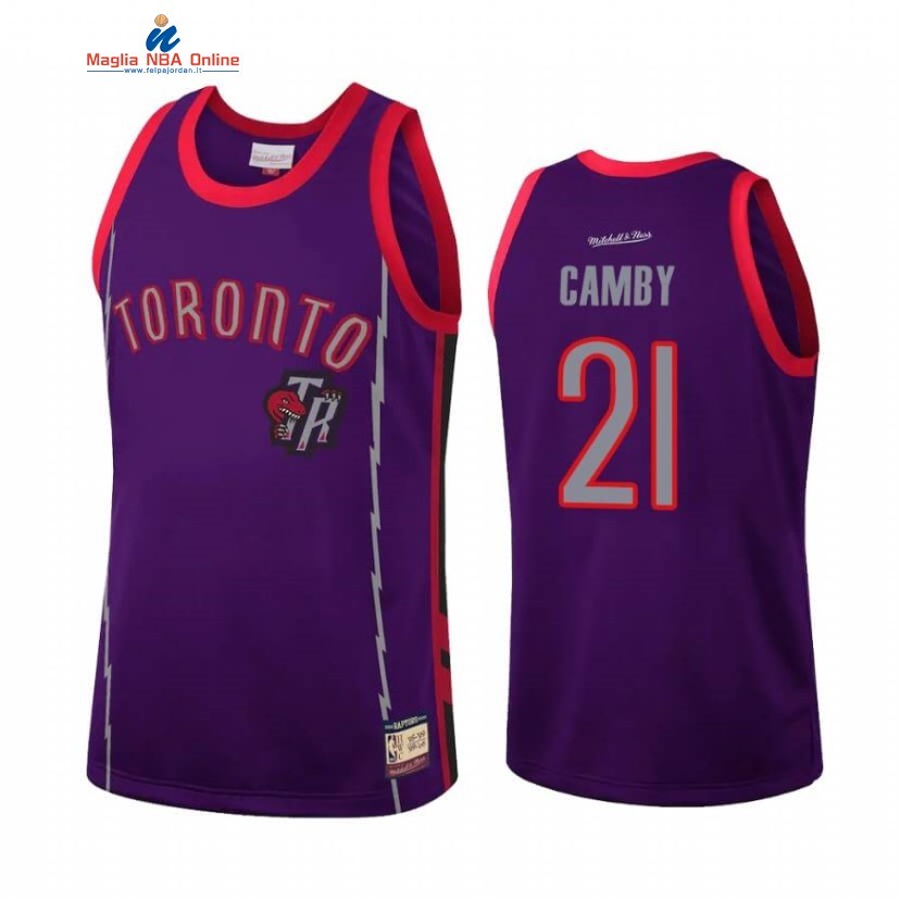 Maglia NBA Toronto Raptors #21 Marcus Camby Team Heritage Porpora Throwback Acquista