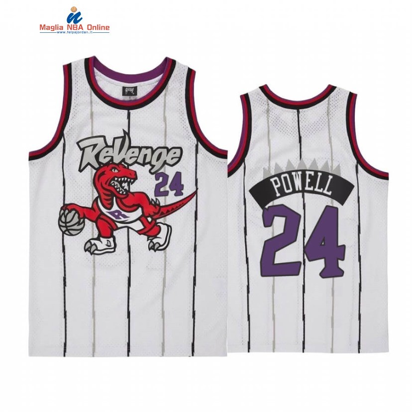 Maglia NBA Toronto Raptors #24 Norman Powell Revenge Bianco Throwback Acquista