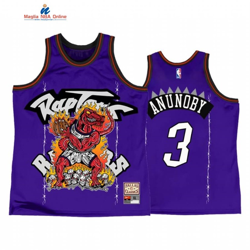 Maglia NBA Toronto Raptors #3 OG Anunoby Warren Lotas Porpora Throwback Acquista