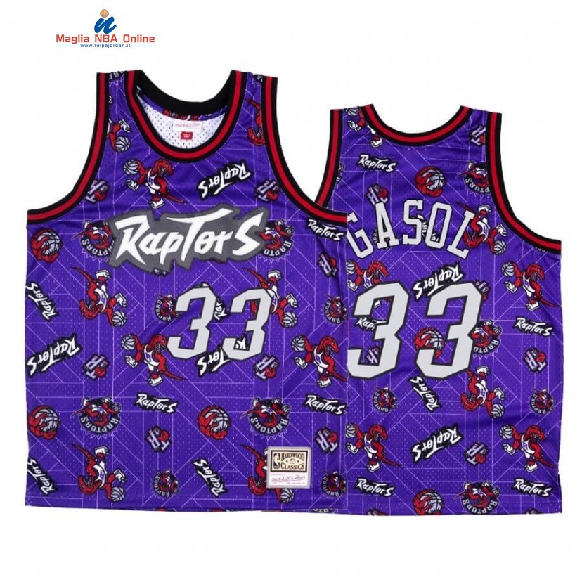 Maglia NBA Toronto Raptors #33 Marc Gasol Tear Up Pack Porpora Hardwood Classics Acquista