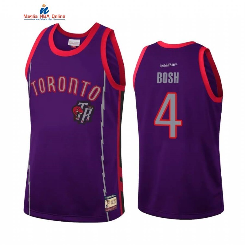 Maglia NBA Toronto Raptors #4 Chris Bosh Team Heritage Porpora Throwback Acquista