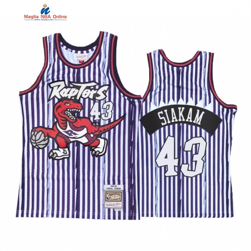 Maglia NBA Toronto Raptors #43 Pascal Siakam Porpora Strisce Hardwood Classics Acquista