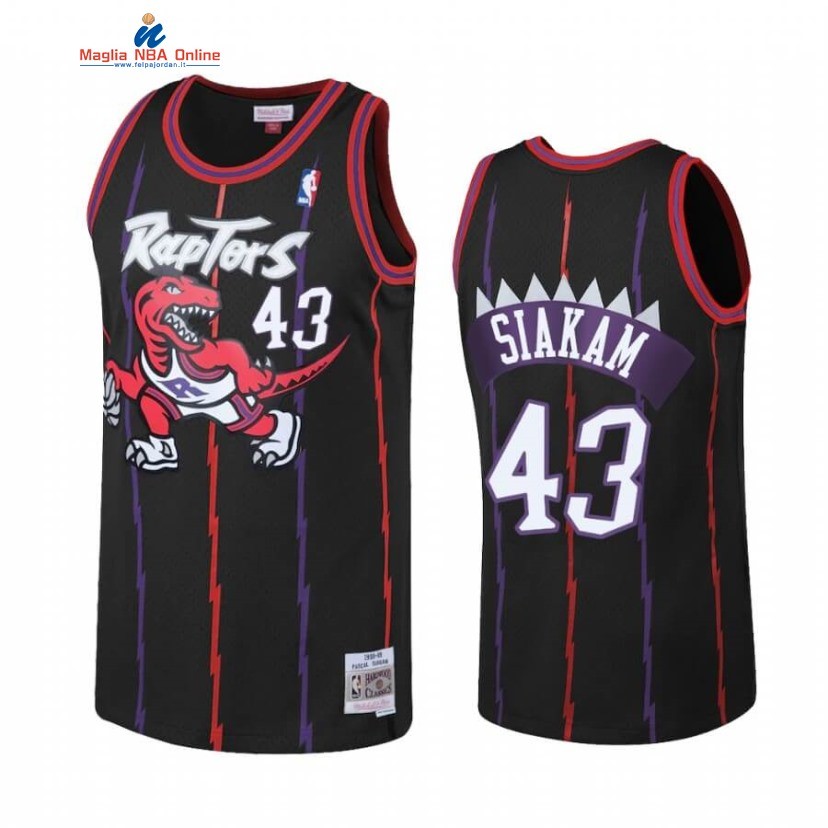 Maglia NBA Toronto Raptors #43 Pascal Siakam Reload Nero Hardwood Classics Acquista