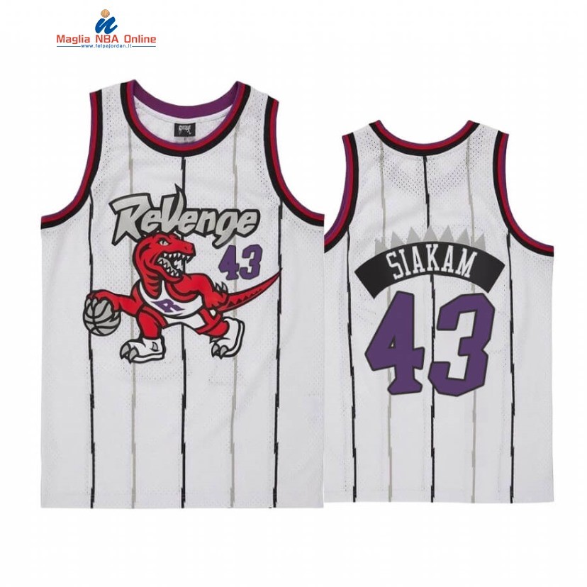 Maglia NBA Toronto Raptors #43 Pascal Siakam Revenge Bianco Throwback Acquista