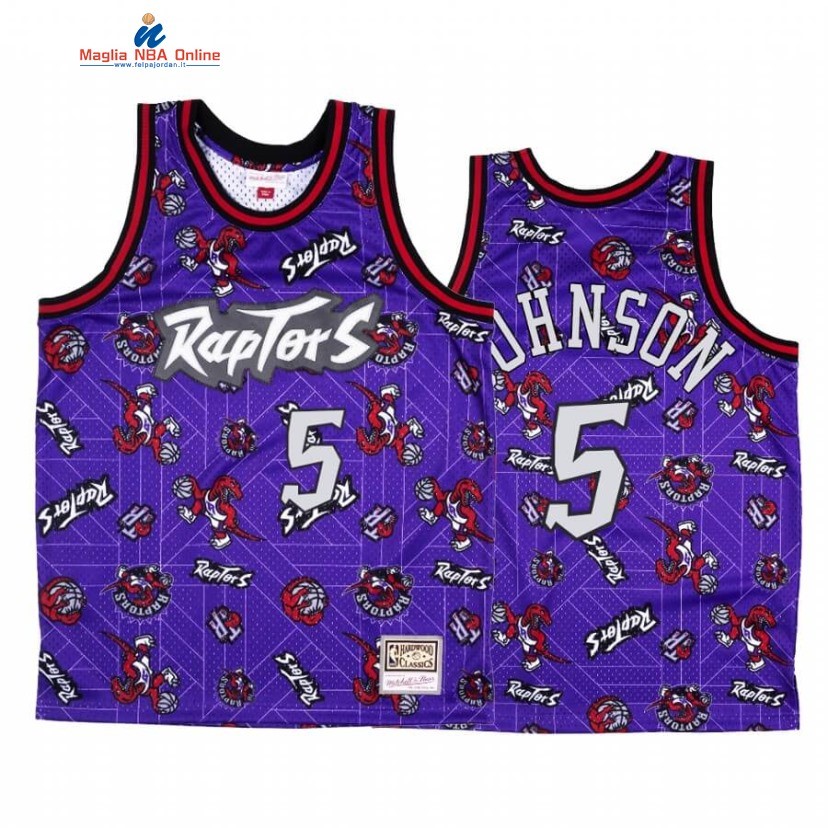 Maglia NBA Toronto Raptors #5 Stanley Johnson Tear Up Pack Porpora Hardwood Classics Acquista