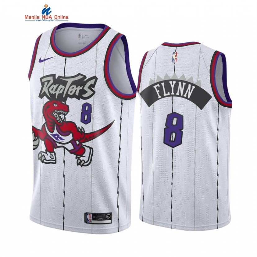 Maglia NBA Toronto Raptors #8 Malachi Flynn Bianco Hardwood Classics 2020-21 Acquista