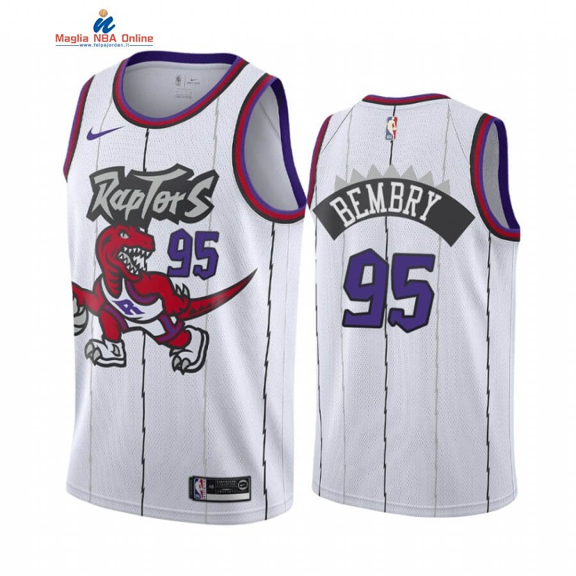 Maglia NBA Toronto Raptors #95 DeAndre' Bembry Bianco Hardwood Classics 2020-21 Acquista