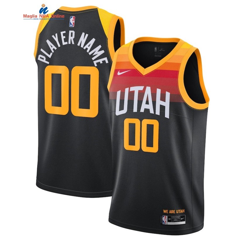 Maglia NBA Utah Jazz #00 Personalizzate Nero Città 2020-21 Acquista