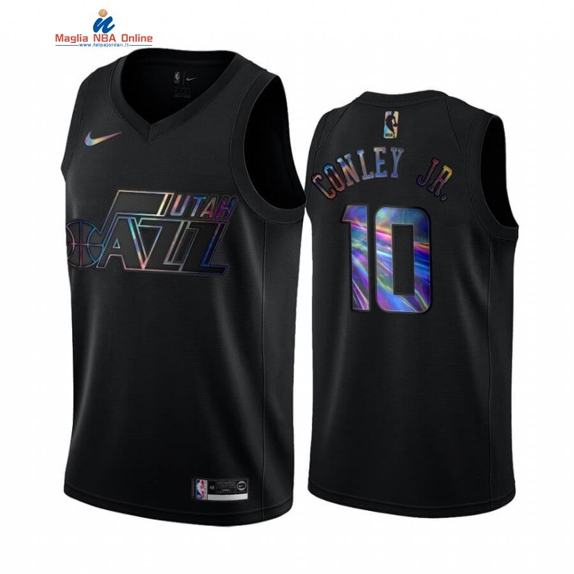 Maglia NBA Utah Jazz #10 Mike Conley Jr. Nero Hardwood Classics 2020 Acquista