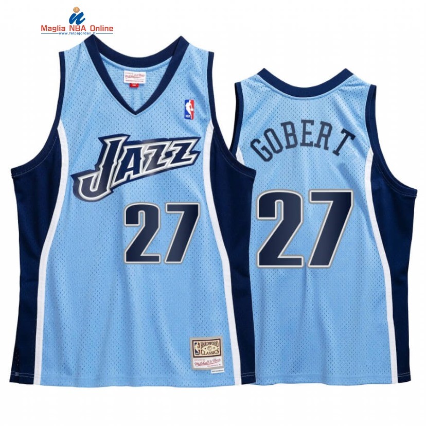 Maglia NBA Utah Jazz #27 Rudy Gobert Blu Hardwood Classics 2009-10 Acquista