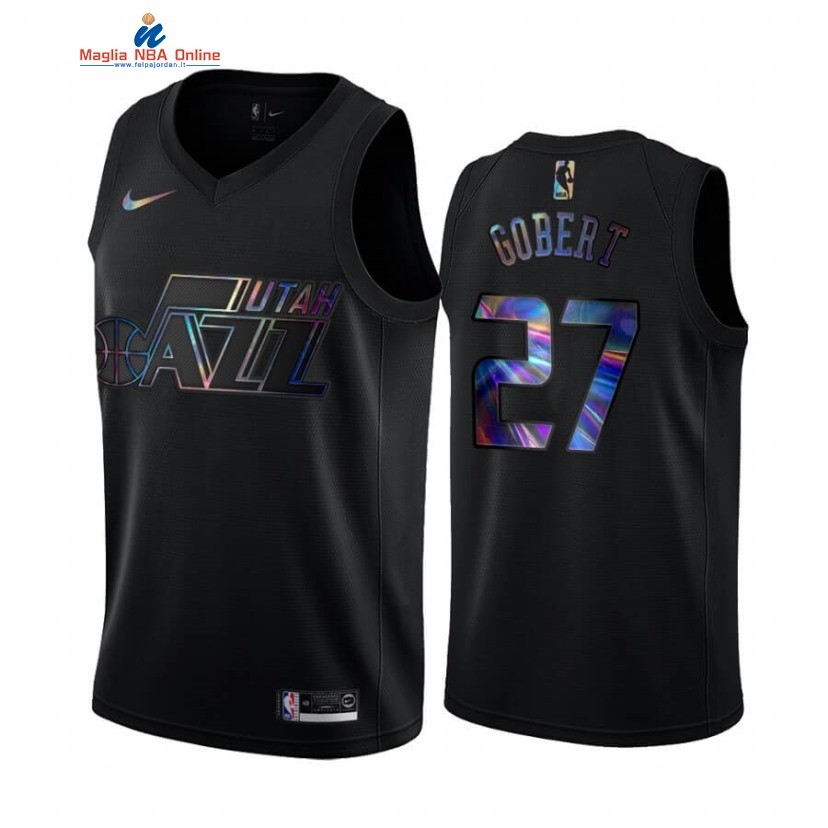 Maglia NBA Utah Jazz #27 Rudy Gobert Nero Hardwood Classics 2020 Acquista