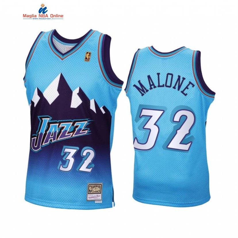 Maglia NBA Utah Jazz #32 Karl Malone Reload Blu Hardwood Classics 2020 Acquista