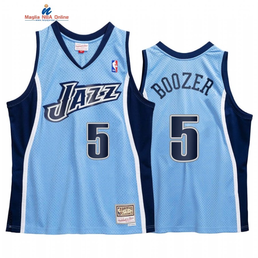 Maglia NBA Utah Jazz #5 Carlos Boozer Blu Hardwood Classics 2009-10 Acquista