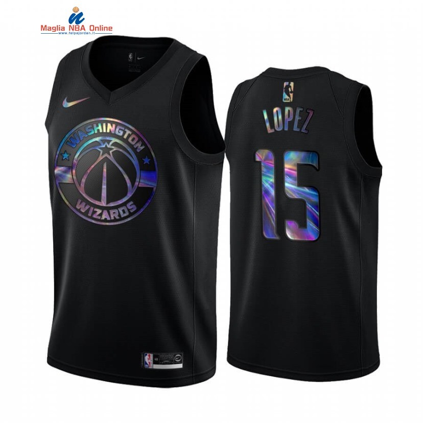 Maglia NBA Washington Wizards #15 Robin Lopez Nero Hardwood Classics 2020 Acquista