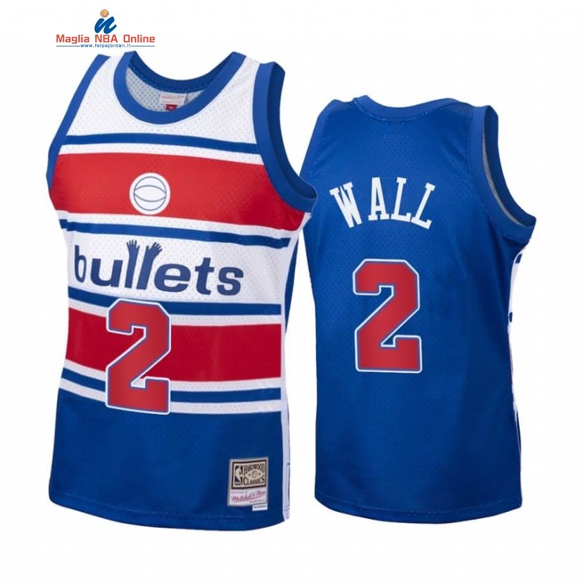 Maglia NBA Washington Wizards #2 John Wall Blu Hardwood Classics Acquista