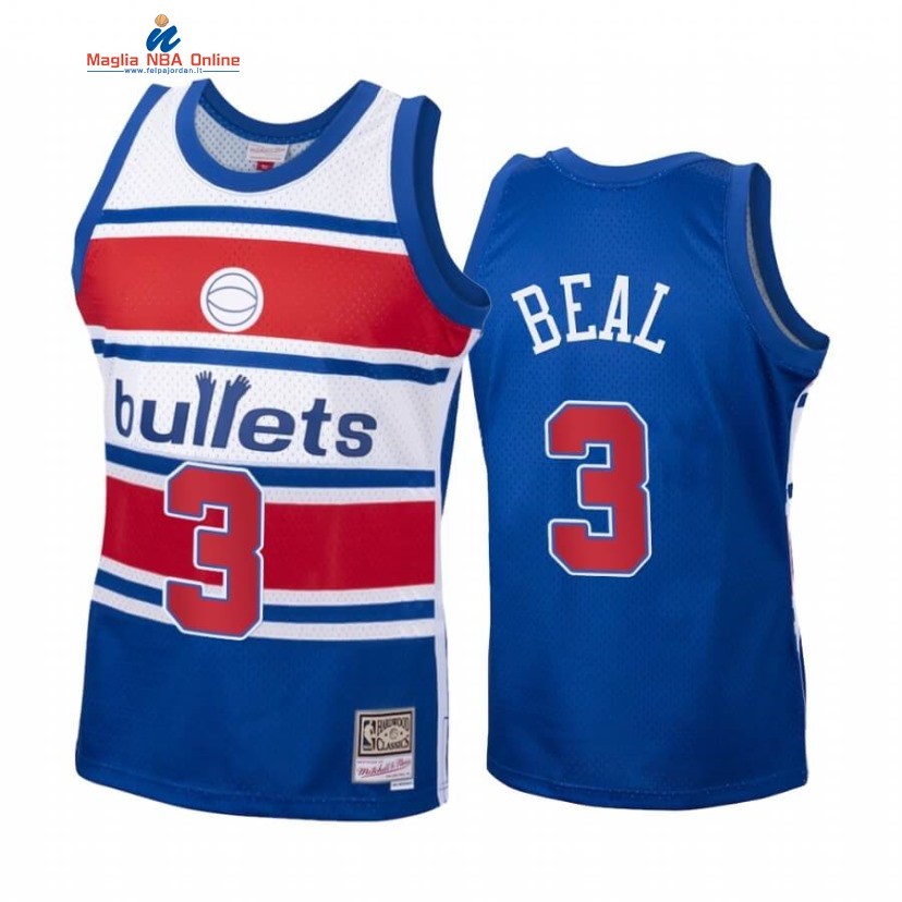 Maglia NBA Washington Wizards #3 Bradley Beal Blu Hardwood Classics Acquista