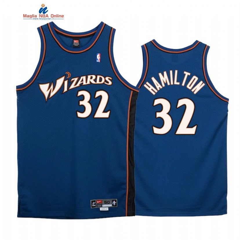 Maglia NBA Washington Wizards #32 Richard Hamilton Marino Hardwood Classics Acquista