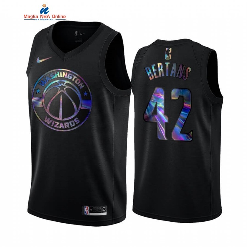 Maglia NBA Washington Wizards #42 Davis Bertans Nero Hardwood Classics 2020 Acquista