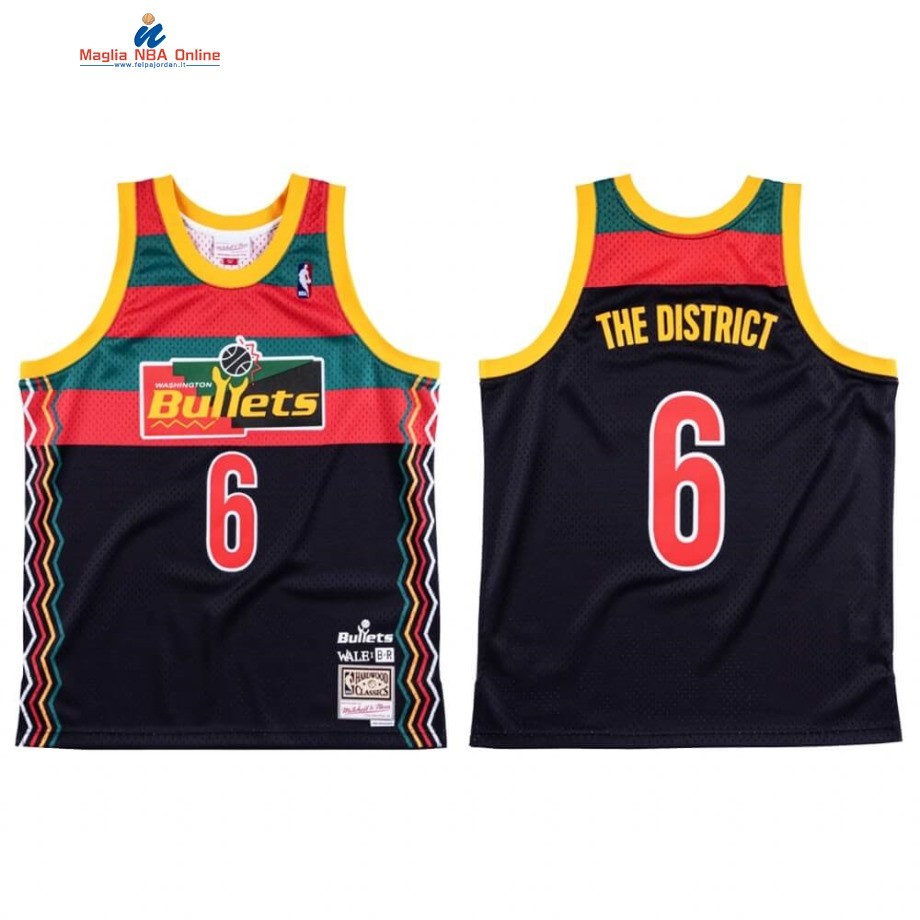 Maglia NBA Washington Wizards #6 The District X Wale Marino Hardwood Classics Acquista