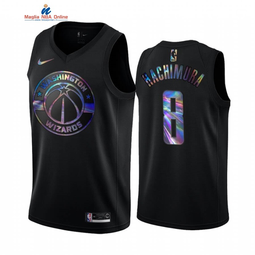 Maglia NBA Washington Wizards #8 Rui Hachimura Nero Hardwood Classics 2020 Acquista