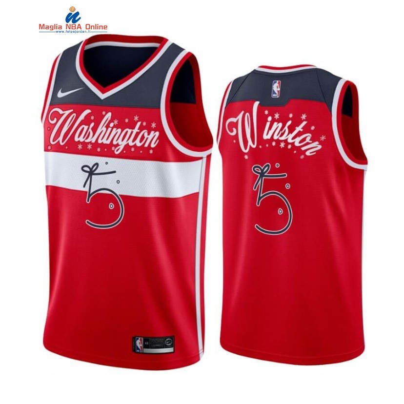 Maglia NBA Washington Wizards 2020 Natale #5 Cassius Winston Rosso Acquista